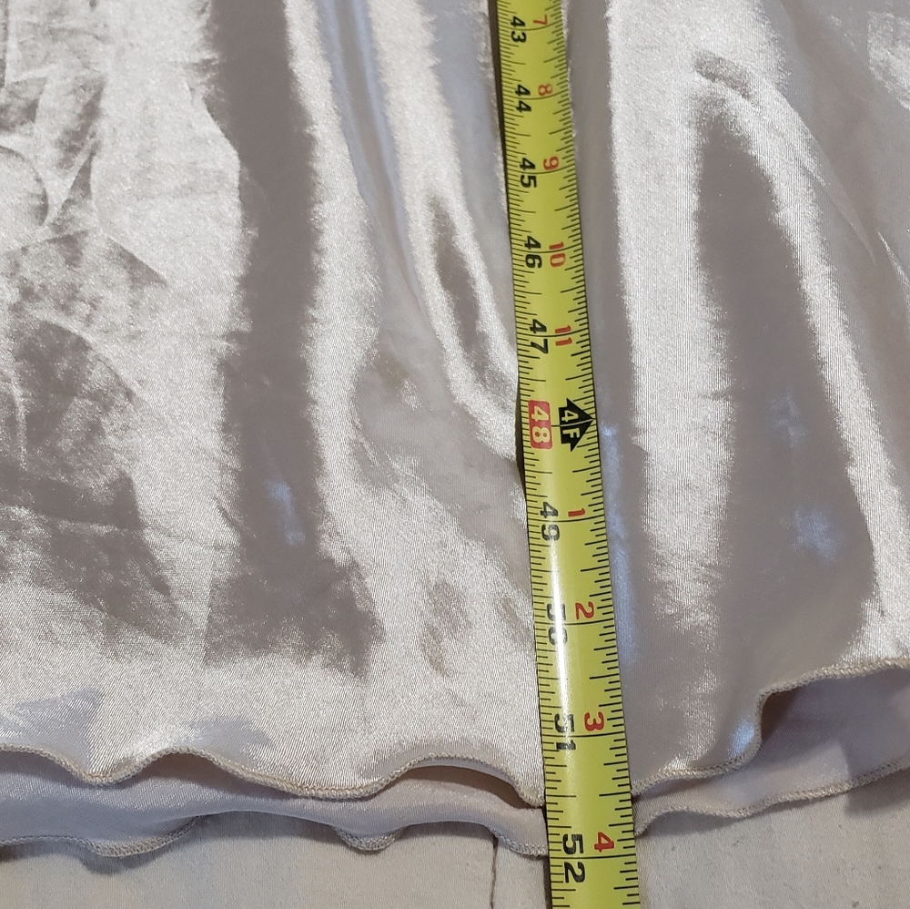 Satin and Lace Slip Nightgown Chemise 5XL Nude Beige - Picture 12 of 12